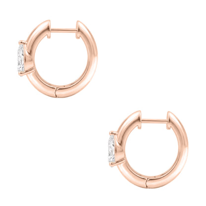 Lab-Grown Diamond Solitaire Hoop Earrings in 14K White Gold or 14K Yellow Gold