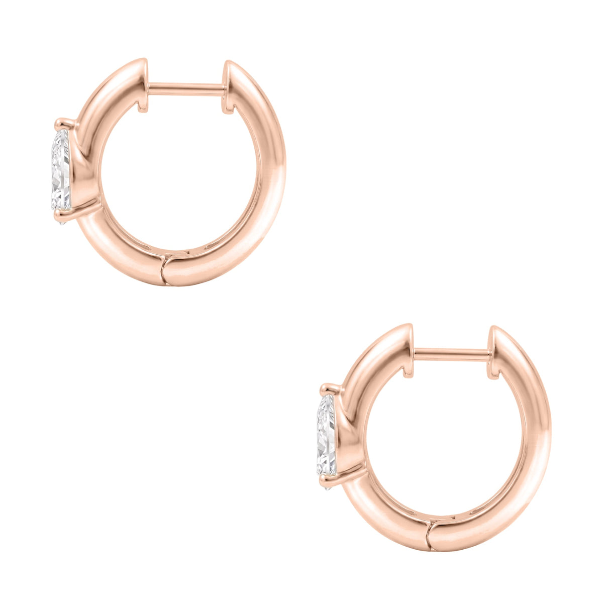 Lab-Grown Diamond Pear Hoop Earrings in 14K White Gold or 14K Yellow Gold