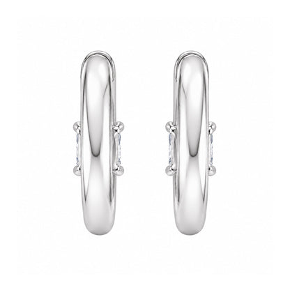 Lab-Grown Diamond Solitaire Hoop Earrings in 14K White Gold or 14K Yellow Gold