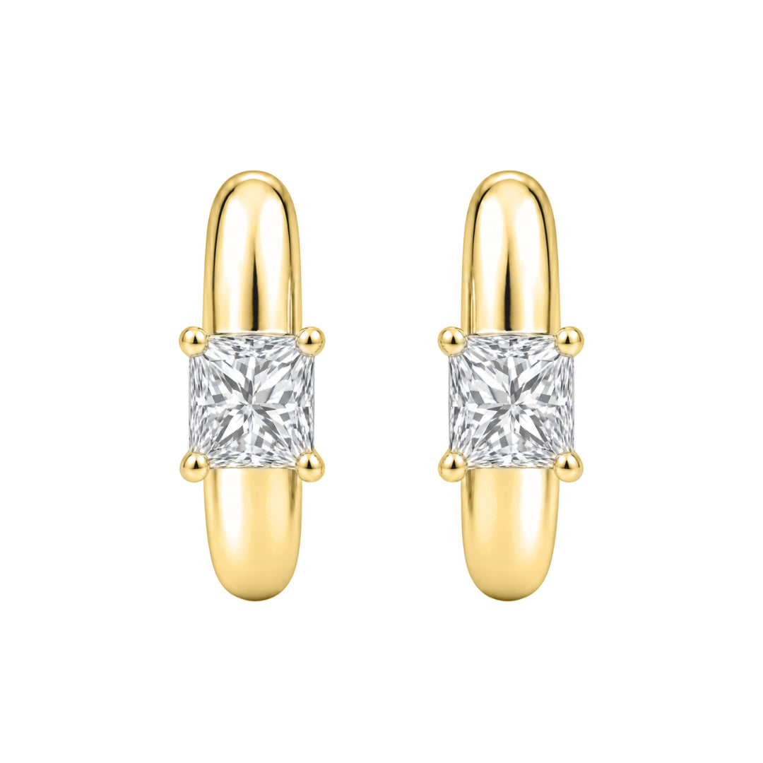 Lab-Grown Diamond Solitaire Hoop Earrings in 14K White Gold or 14K Yellow Gold