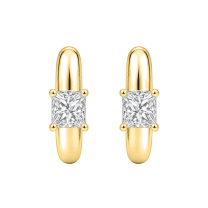 Lab-Grown Diamond Solitaire Hoop Earrings in 14K White Gold or 14K Yellow Gold