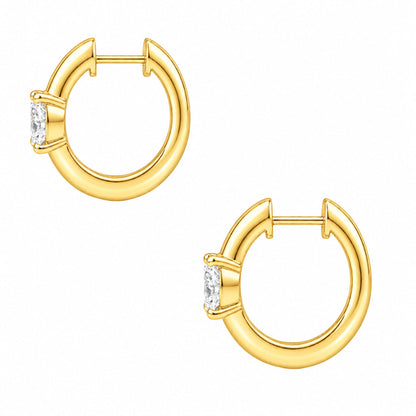 Lab-Grown Diamond Solitaire Hoop Earrings in 14K White Gold or 14K Yellow Gold