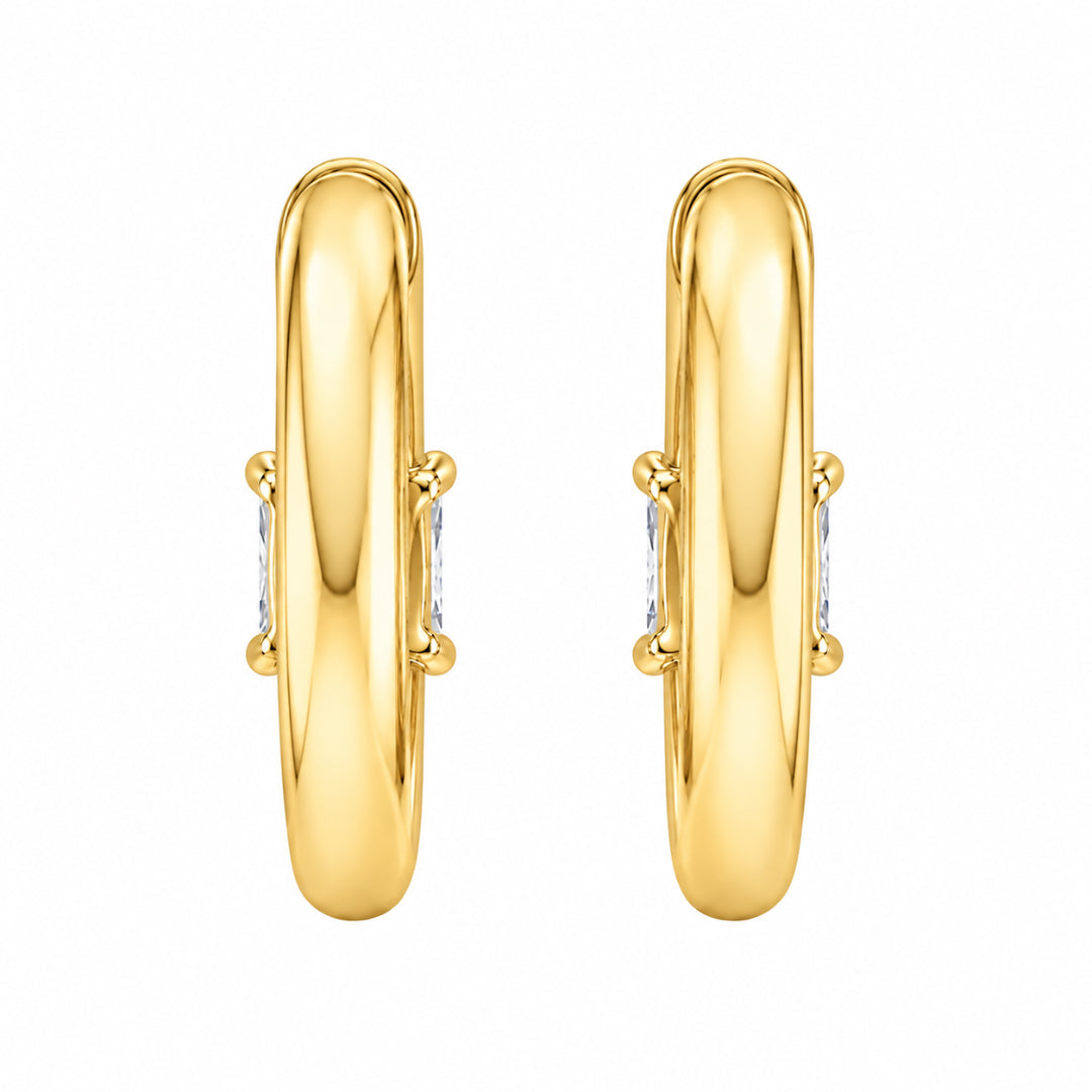 Lab-Grown Diamond Solitaire Hoop Earrings in 14K White Gold or 14K Yellow Gold
