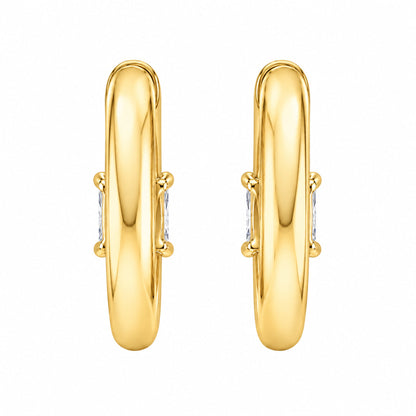 Lab-Grown Diamond Solitaire Hoop Earrings in 14K White Gold or 14K Yellow Gold