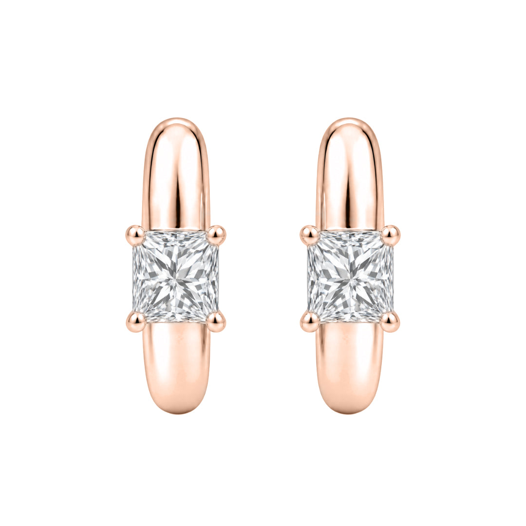 Lab-Grown Diamond Solitaire Hoop Earrings in 14K White Gold or 14K Yellow Gold