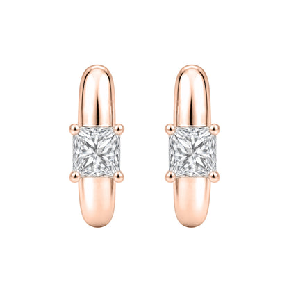 Lab-Grown Diamond Solitaire Hoop Earrings in 14K White Gold or 14K Yellow Gold