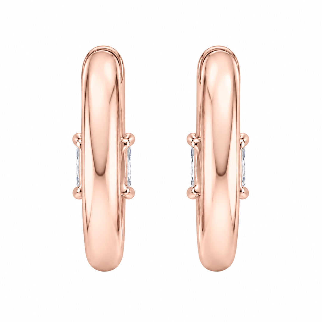 Lab-Grown Diamond Solitaire Hoop Earrings in 14K White Gold or 14K Yellow Gold