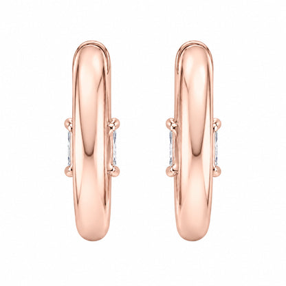 Lab-Grown Diamond Solitaire Hoop Earrings in 14K White Gold or 14K Yellow Gold