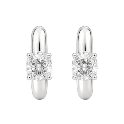 Lab-Grown Diamond Cushion Hoop Earrings in 14K White Gold or 14K Yellow Gold