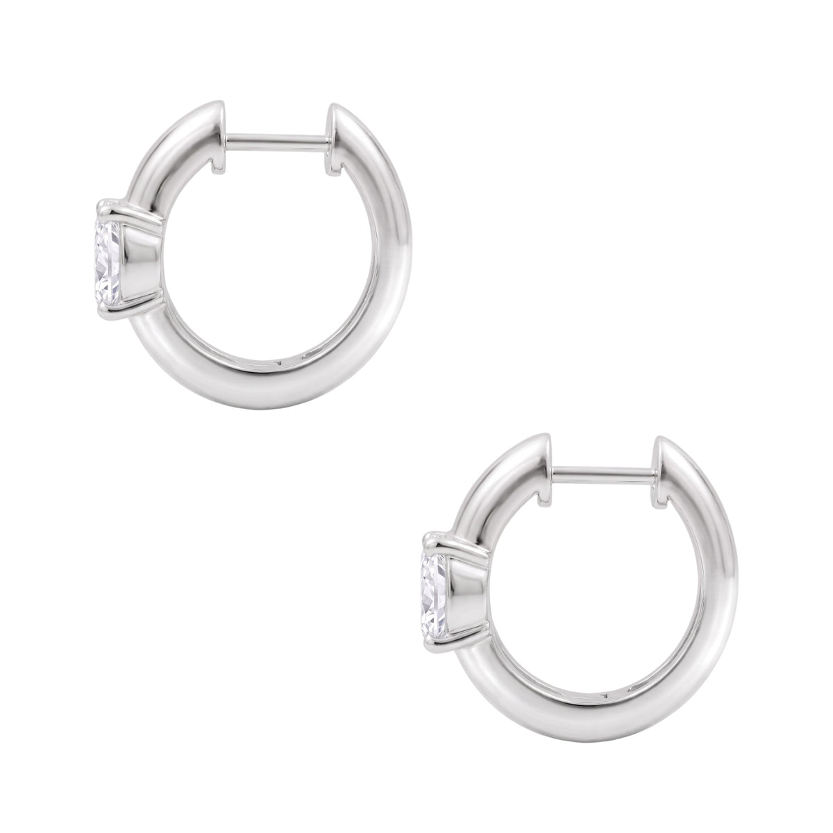 Lab-Grown Diamond Solitaire Hoop Earrings in 14K White Gold or 14K Yellow Gold