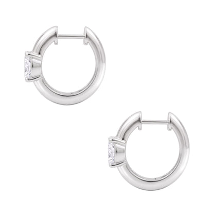 Lab-Grown Diamond Solitaire Hoop Earrings in 14K White Gold or 14K Yellow Gold