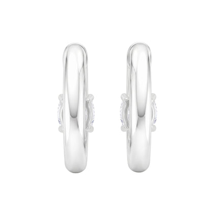 Lab-Grown Diamond Solitaire Hoop Earrings in 14K White Gold or 14K Yellow Gold