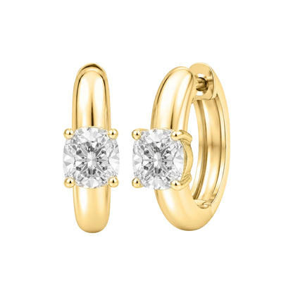 Lab-Grown Diamond Solitaire Hoop Earrings in 14K White Gold or 14K Yellow Gold