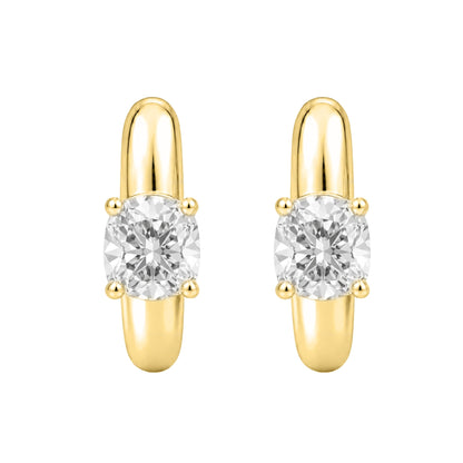 Lab-Grown Diamond Cushion Hoop Earrings in 14K White Gold or 14K Yellow Gold