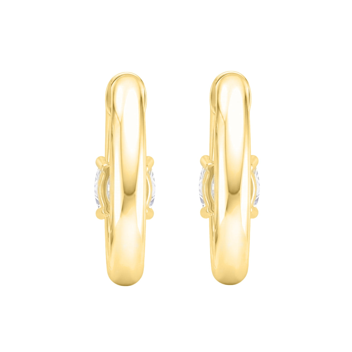 Lab-Grown Diamond Solitaire Hoop Earrings in 14K White Gold or 14K Yellow Gold