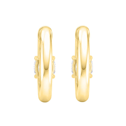 Lab-Grown Diamond Cushion Hoop Earrings in 14K White Gold or 14K Yellow Gold