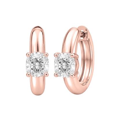 Lab-Grown Diamond Solitaire Hoop Earrings in 14K White Gold or 14K Yellow Gold