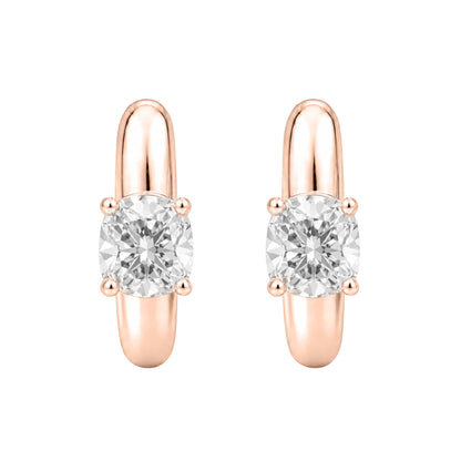 Lab-Grown Diamond Cushion Hoop Earrings in 14K White Gold or 14K Yellow Gold