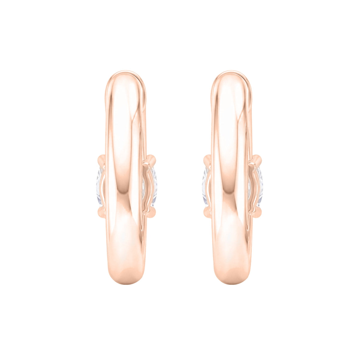 Lab-Grown Diamond Solitaire Hoop Earrings in 14K White Gold or 14K Yellow Gold