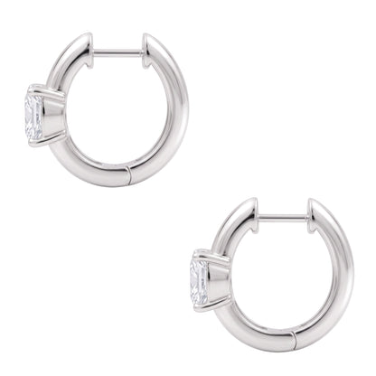 Lab-Grown Diamond Solitaire Hoop Earrings in 14K White Gold or 14K Yellow Gold