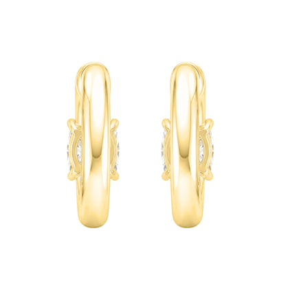Lab-Grown Diamond Long Cushion Hoop Earrings in 14K White Gold or 14K Yellow Gold