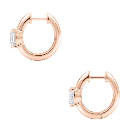 Lab-Grown Diamond Solitaire Hoop Earrings in 14K White Gold or 14K Yellow Gold