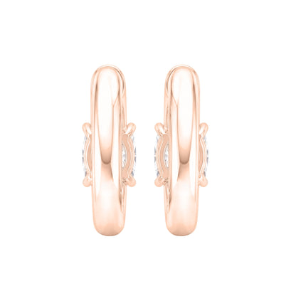 Lab-Grown Diamond Solitaire Hoop Earrings in 14K White Gold or 14K Yellow Gold