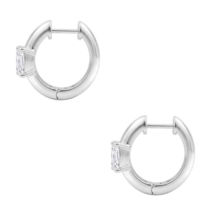 Lab-Grown Diamond Radiant Hoop Earrings in 14K White Gold or 14K Yellow Gold