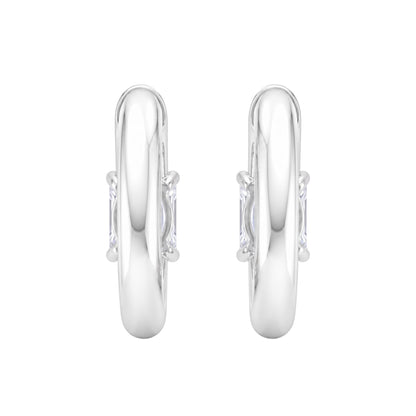 Lab-Grown Diamond Solitaire Hoop Earrings in 14K White Gold or 14K Yellow Gold