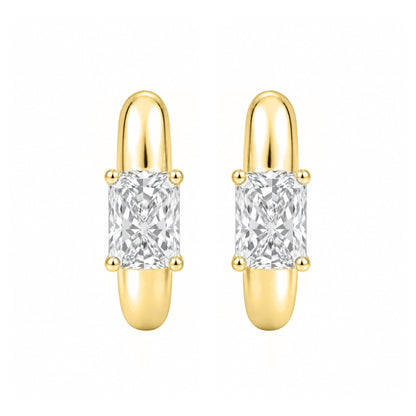 Lab-Grown Diamond Solitaire Hoop Earrings in 14K White Gold or 14K Yellow Gold