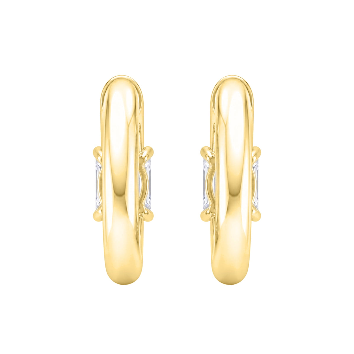 Lab-Grown Diamond Solitaire Hoop Earrings in 14K White Gold or 14K Yellow Gold