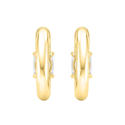 Lab-Grown Diamond Radiant Hoop Earrings in 14K White Gold or 14K Yellow Gold