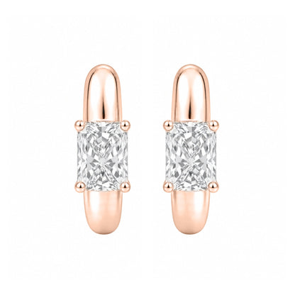 Lab-Grown Diamond Solitaire Hoop Earrings in 14K White Gold or 14K Yellow Gold