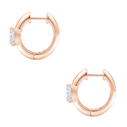 Lab-Grown Diamond Radiant Hoop Earrings in 14K White Gold or 14K Yellow Gold