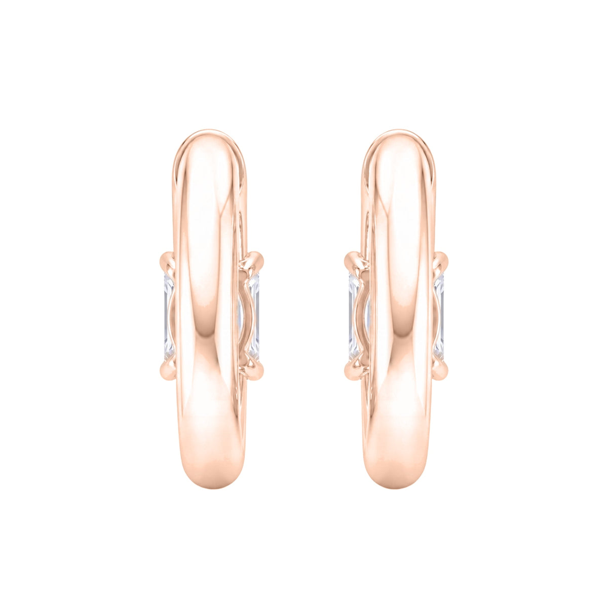 Lab-Grown Diamond Solitaire Hoop Earrings in 14K White Gold or 14K Yellow Gold