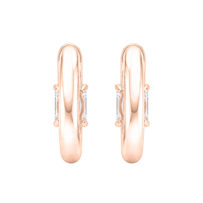 Lab-Grown Diamond Radiant Hoop Earrings in 14K White Gold or 14K Yellow Gold