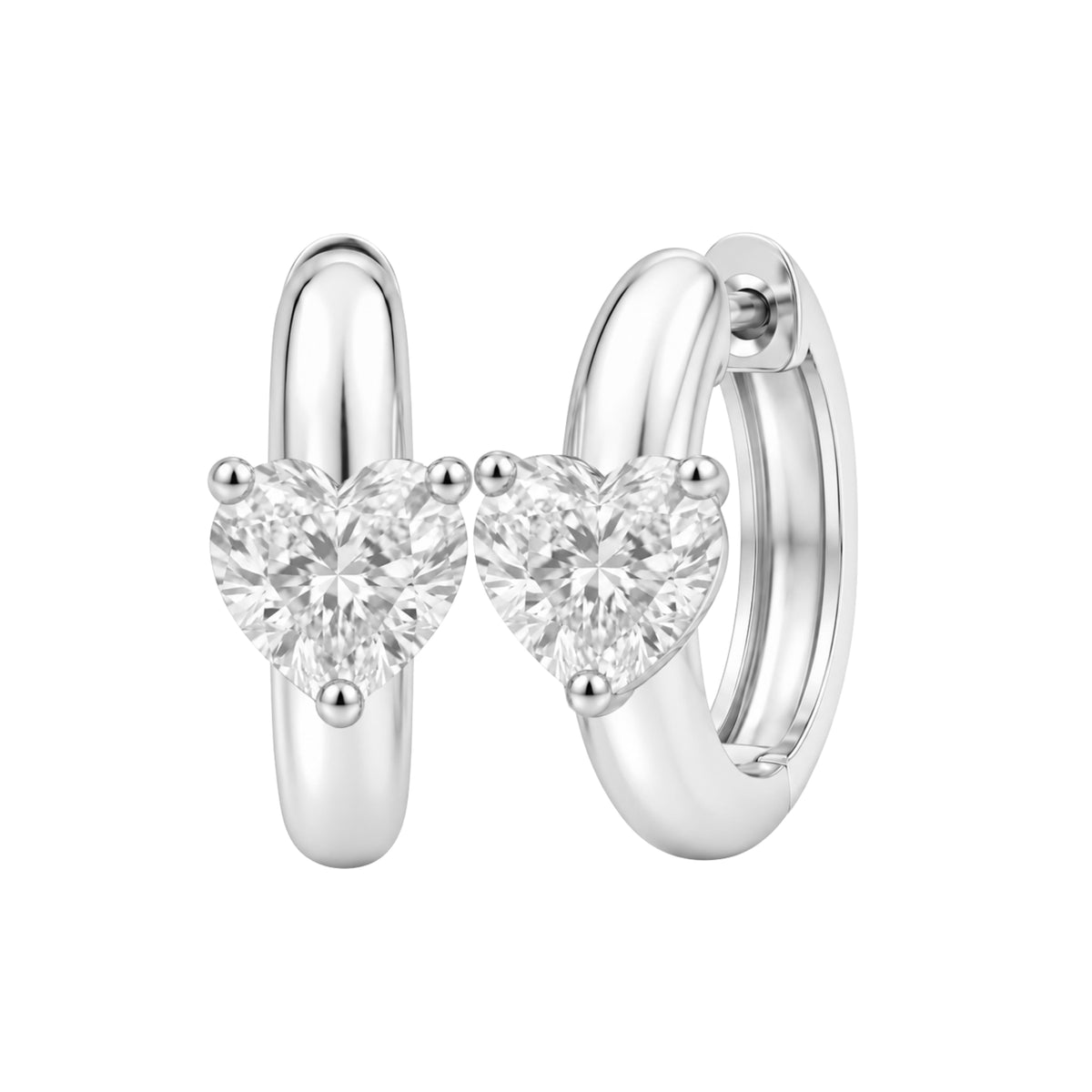 Lab-Grown Diamond Solitaire Hoop Earrings in 14K White Gold or 14K Yellow Gold
