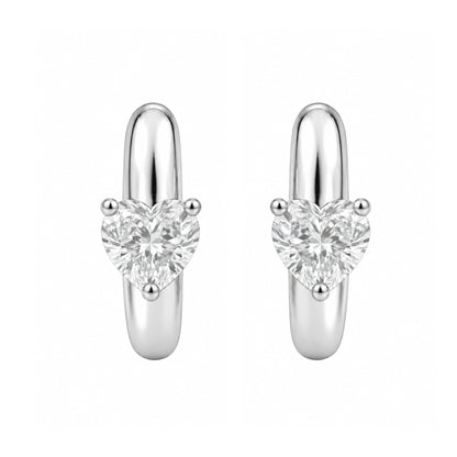 Lab-Grown Diamond Solitaire Hoop Earrings in 14K White Gold or 14K Yellow Gold