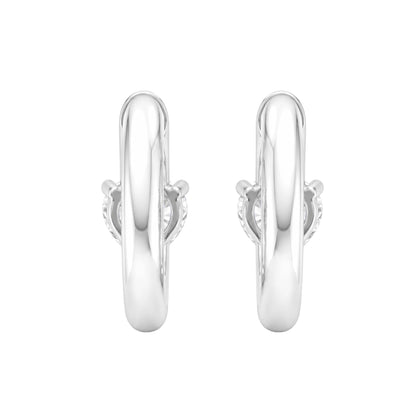 Lab-Grown Diamond Solitaire Hoop Earrings in 14K White Gold or 14K Yellow Gold