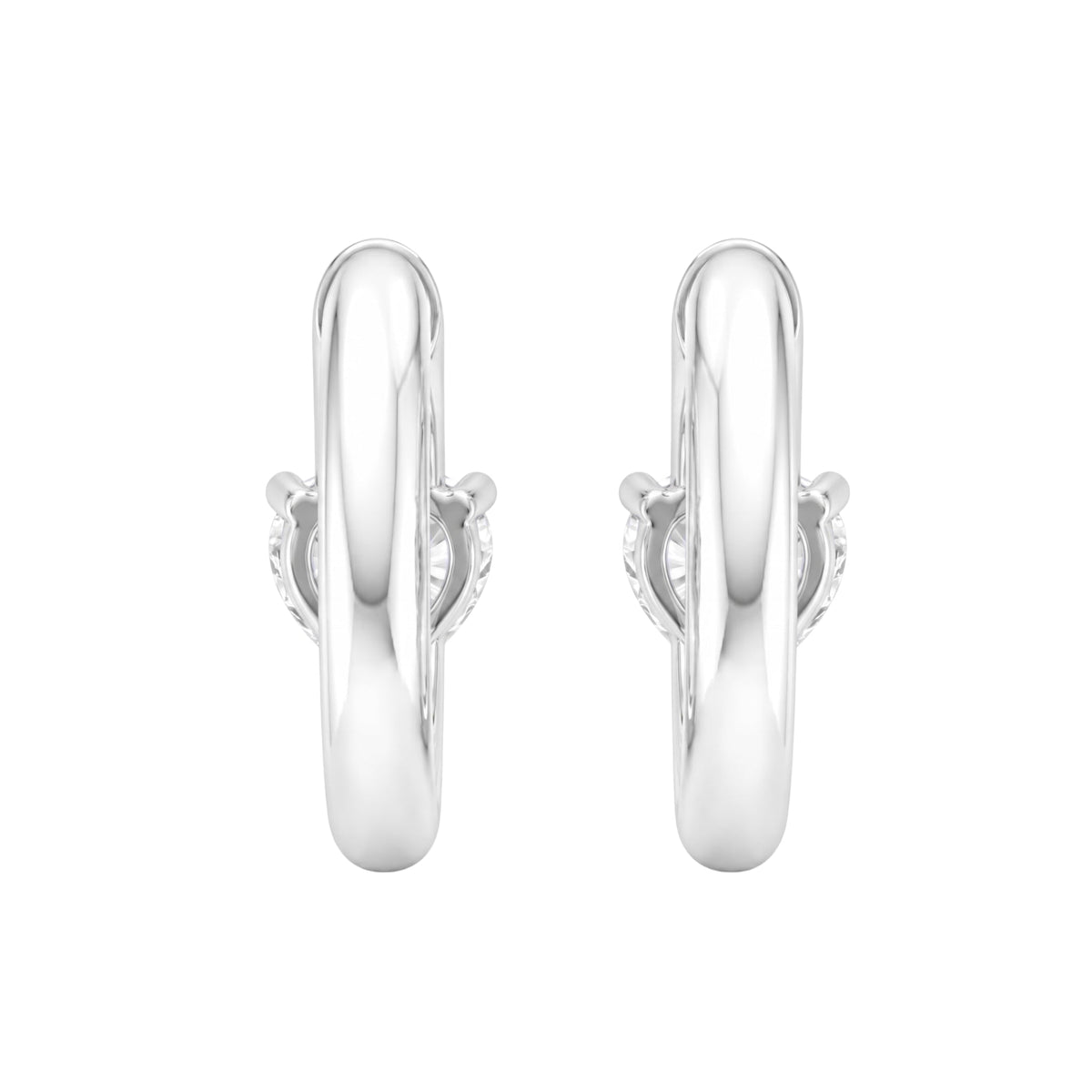 Lab-Grown Diamond Heart Hoop Earrings in 14K White Gold or 14K Yellow Gold