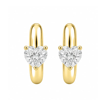 Lab-Grown Diamond Solitaire Hoop Earrings in 14K White Gold or 14K Yellow Gold