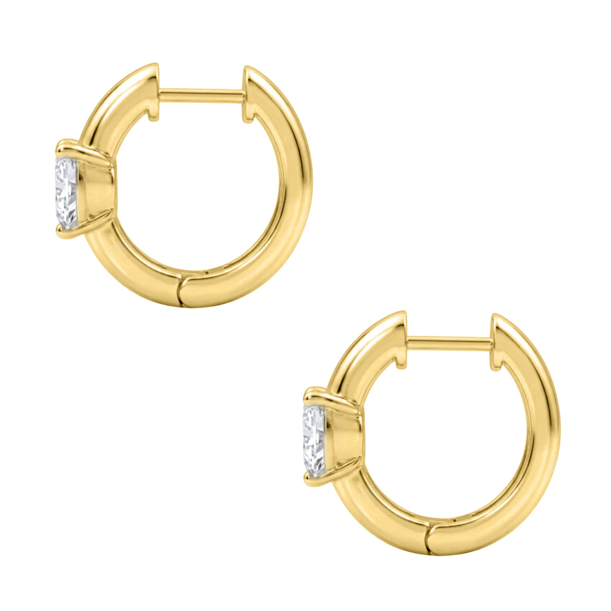 Lab-Grown Diamond Solitaire Hoop Earrings in 14K White Gold or 14K Yellow Gold