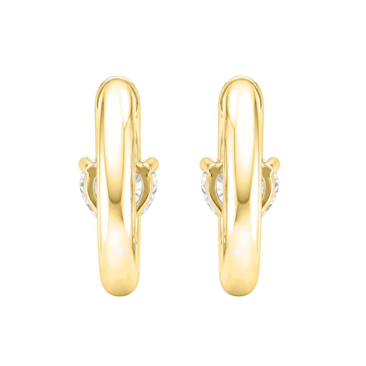 Lab-Grown Diamond Solitaire Hoop Earrings in 14K White Gold or 14K Yellow Gold