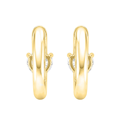 Lab-Grown Diamond Heart Hoop Earrings in 14K White Gold or 14K Yellow Gold