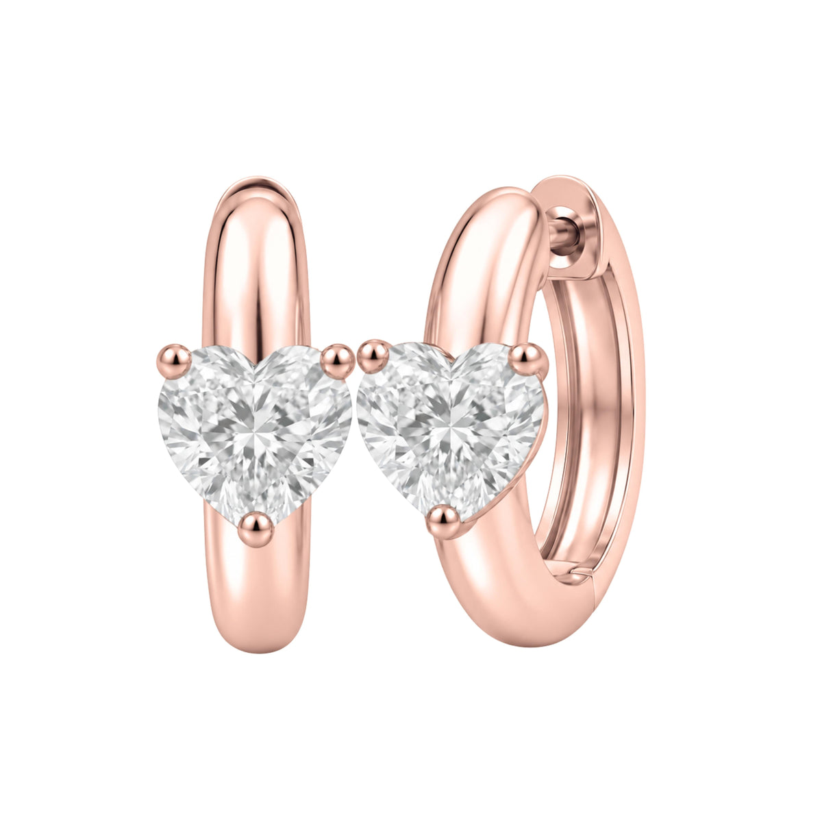 Lab-Grown Diamond Solitaire Hoop Earrings in 14K White Gold or 14K Yellow Gold