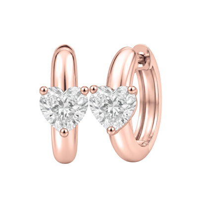 Lab-Grown Diamond Solitaire Hoop Earrings in 14K White Gold or 14K Yellow Gold