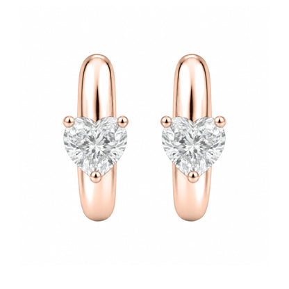 Lab-Grown Diamond Heart Hoop Earrings in 14K White Gold or 14K Yellow Gold
