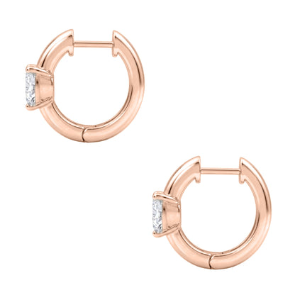 Lab-Grown Diamond Heart Hoop Earrings in 14K White Gold or 14K Yellow Gold