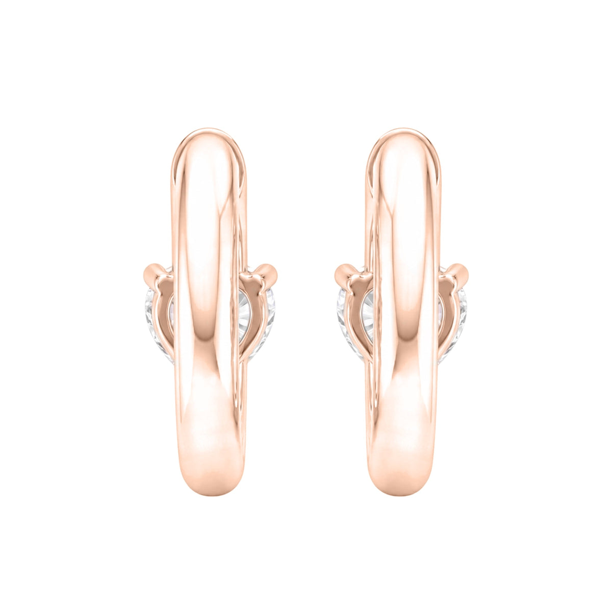 Lab-Grown Diamond Solitaire Hoop Earrings in 14K White Gold or 14K Yellow Gold