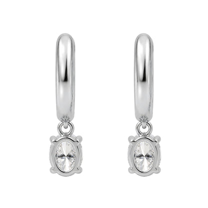 Lab-Grown Diamond Oval Hoop Earrings in 14K White Gold or 14K Yellow Gold